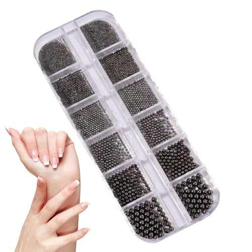Nail Beads - Nail- | 3D gemischte Größen Caviar Jewelry Making Beads für Maniküre, Dekoration, Kunsthandwerk und Maniküre Silber Gold Zubehör für Schmuckherstellung Nail Beads - Nail- | 3D gemischte Größen Caviar Jewelry Making Beads für Maniküre, Dekoration, Kunsthandwerk und Maniküre Silber Gold Zubehör für Schmuckherstellung von Genérico