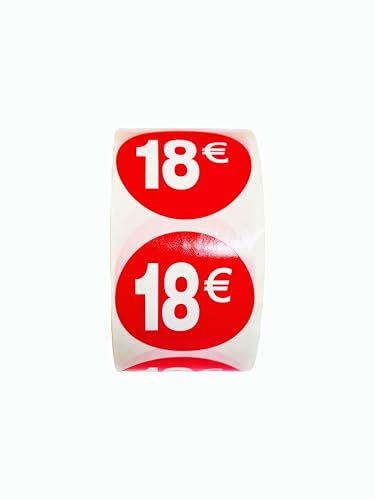 Preisaufkleber, 2.500 Aufkleber, 35 mm, Rot, glänzend, 5 Rollen (18 €) von Genérico