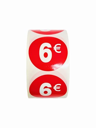 Preisaufkleber, 2.500 Aufkleber, 35 mm, Rot, glänzend, 5 Rollen (6 €) von Genérico