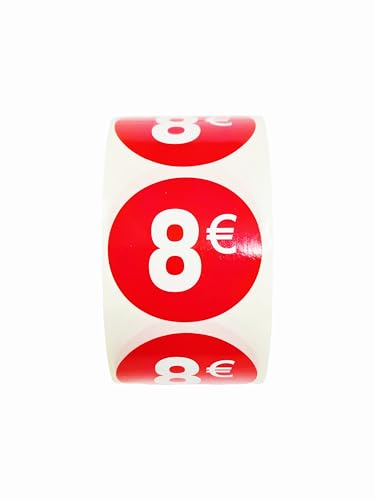 Preisaufkleber, 2.500 Aufkleber, 35 mm, Rot, glänzend, 5 Rollen (8 €) von Genérico