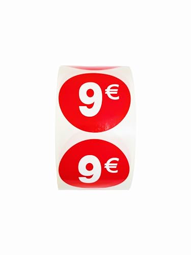 Preisaufkleber, 2.500 Aufkleber, 35 mm, Rot, glänzend, 5 Rollen (9 €) von Genérico