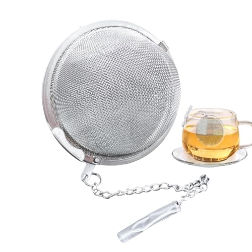 Teekugel aus Netzstoff, Teesieb für Teebälle aus Edelstahl, Filter für Tee-Infuser, verwendbares Teesieb mit Kette für heißen Tee und Kaffee und von Genérico