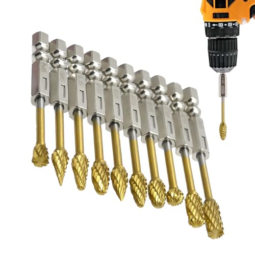 Tungsten Drill Tool Roty Tool Set aus 10 Hartmetallbestücken, Mehrzweck-Karbid mit 1/4-Zoll-Schaft für Gravur auf Metall Tungsten Drill Tool Roty Tool Set aus 10 Hartmetallbestücken, Mehrzweck-Karbid mit 1/4-Zoll-Schaft für Gravur auf Metall von Genérico