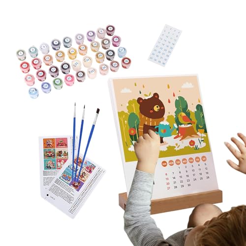 2025 Wandkalender, Malen nach Zahlenkalender, 2025 Monthly Calendar mit Pinsel & Acrylfarbe, künstlerischer Kalender, Dekoration für Zuhause, Schule und Büro, Kunstkalender für Kreativität von Générique