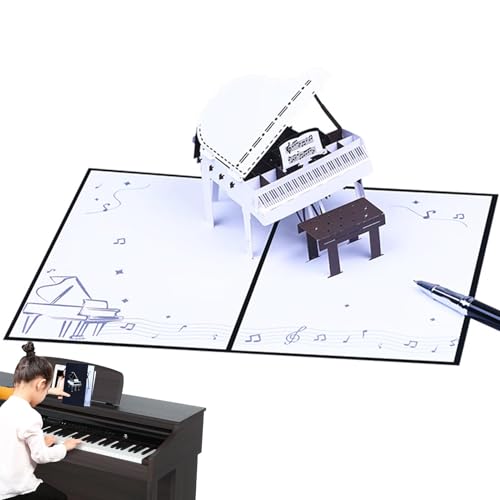 3D Pop Up Karten, Pop Up Grußkarten | 3D Piano Pop Up Karte aus Papier – Klappkarte zum Geburtstag mit Umschlag, lustige handgefertigte Feier Karte mit Notizkarte P von Générique