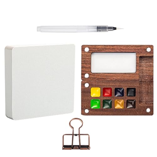 Aquarellfarben-Palette, Reise-Malpalette, tragbare Malpalette mit Clip | Kleines Aquarellfarben-Set aus Holz mit Clip, Portabl Holzfarbpalette Aquarellfarben-Palette, Reise-Malpalette, tragbare Malpalette mit Clip | Kleines Aquarellfarben-Set aus Holz mit Clip, Portabl Holzfarbpalette von Générique