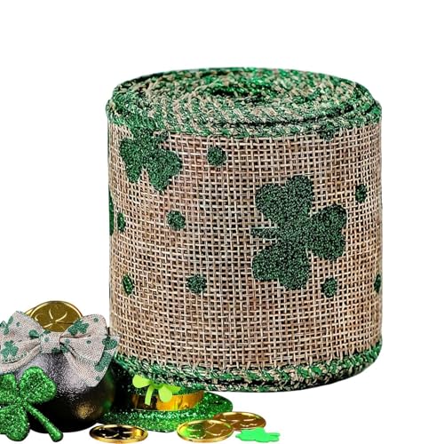 Bastelband, bedruckt, , aus Lucky Craft Ribbon | Weiches und farbechtes Ripsband, Dekoration für den St. Patrick's Day, für die Herstellung von Kränzen und Bögen von Générique