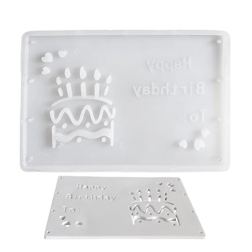 Birthday Crafts Casting Mold, Money Box Epoxidharz Mold, 6,89 x 4,92 x 0,39 Zoll Beginner-Friendly Easy Release Molding, für Seife, Fondant und Harzkunstprojekte von Générique