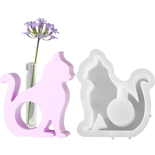 Blumenvasenform der Serie Kätzchen, Silikonform für Katzenvase, Blumenvase aus Epoxidharz DI-Y, Silikonform für Anzuchtstation, Vasenform für Hydrokulturpflanzen von Générique