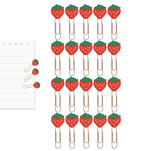 Büroklammern in Fruchtform, lustige Büroklammern | Memo-Clips in Fruchtform, Memo-Clips in Wassermelonenform, dekorative Büroklammern, 20 Stück für Dokumente, Zeichenpapierbücher von Générique