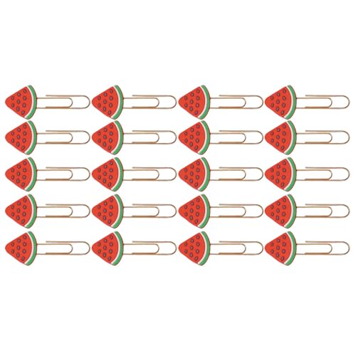 Büroklammern in Fruchtform, lustige Büroklammern | Memo-Clips in Fruchtform, dekorative Büroklammern in Wassermelonenform, 20 Stück, für Dokumente, Zeichnungen, Notizbücher aus Papier von Générique