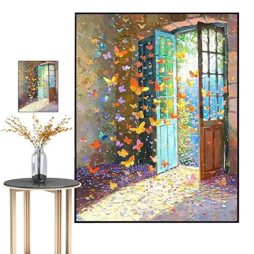 Butterfly Gem Painting – Jewel Art Gem Painting Kits Butterfly Painting | Gem Art Kit für Wohnzimmer, Schlafzimmer, Büro, Anfänger, Damen, Herren, Erwachsene von Générique