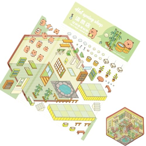 Capybara Aufkleber - Robuste Blattakzente, Capybara Stickerbogen | Aufkleber zum Thema Haus, leckere dekorative Aufkleber für Scrapbooking, Planer und Tr ger von Générique