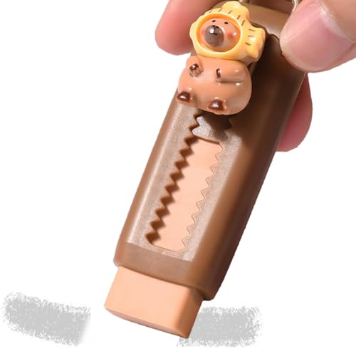 Capybara einziehbare Radierer, Drawing Eraser Pencil Erasers, 5 cm Rubber Cartoon Capybara, Push Pull Cute School, Fun Classroom Prizes for Kids, Office Stationery Supplies von Générique