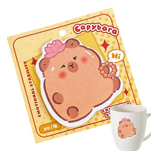 Cartoon Sticky Notes for Desk, Capybara Sticky Notes for Home, Fun Stationery Notepad, Capybara Memo Pad for Desk, Sticky Notes with Cartoon Design, Fun Memo Pad for School von Générique