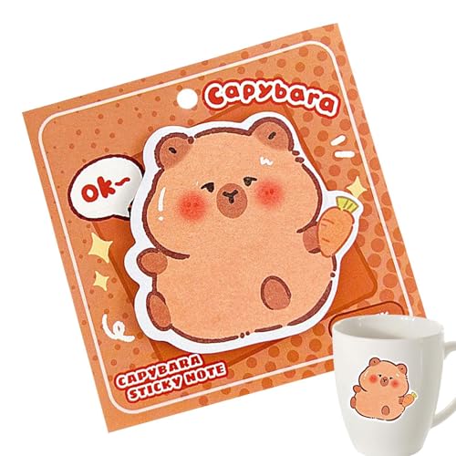 Cartoon Sticky Notes for Desk, Capybara Sticky Notes for Home, Fun Stationery Notepad, Capybara Memo Pad for Desk, Sticky Notes with Cartoon Design, Fun Memo Pad for School von Générique