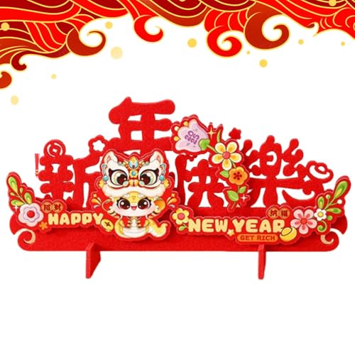 Chinesische New Year Desktop Decorations, Filz Chinesische Blessing Words Photo Prop, Living Room Decoration, 2025 Year of The Snake Spring Festival Decorations for Hotel von Générique