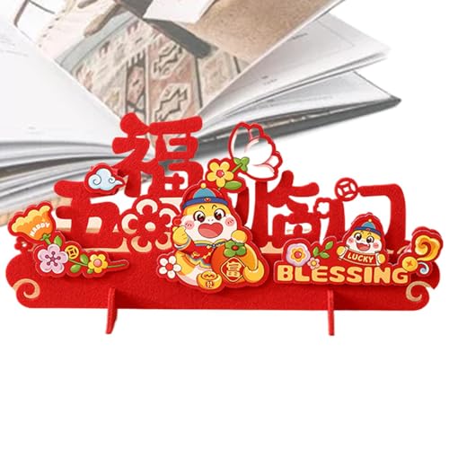 Chinesische New Year Desktop Decorations, Filz Chinesische Blessing Words Photo Prop, Living Room Decoration, 2025 Year of The Snake Spring Festival Decorations for Hotel von Générique