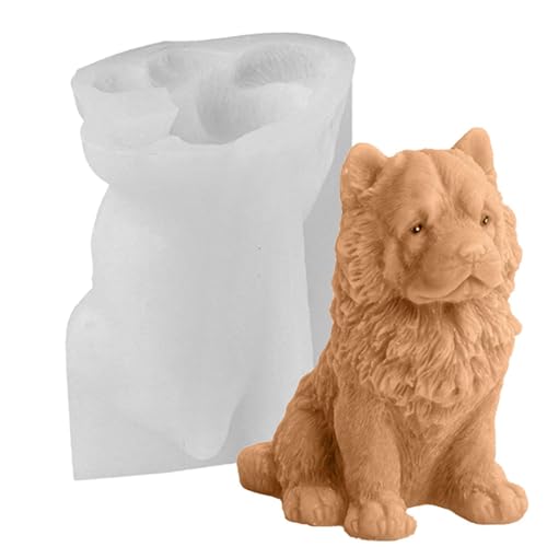 Chow Chow Kerzenform - Hunde-Silikonform, Hunde-Kerzenform | 3D Tier Kerzenform, Hund Epoxidharz Formen, Chow Chow Chow, Kuchen Dekorationswerkzeug von Générique