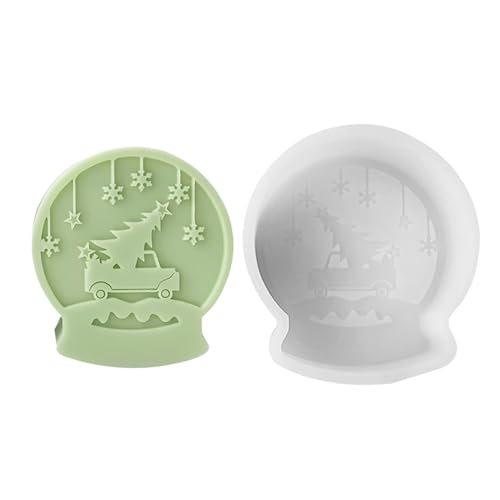 Christmas Candle Molds, Christmas Craft Mold, Epoxidharz Mold Silikon, Christmas Crystal Ball Shape Plaster Molds for Making Aromatherapy Candles, Home Decor Craft Mold von Générique