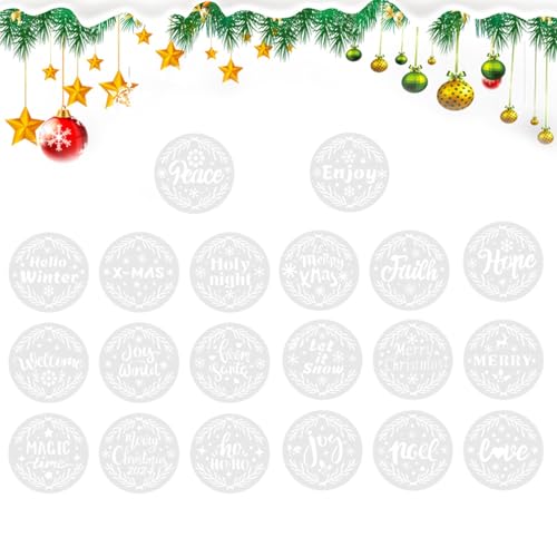 Christmas Ornament Templates – 20 x Runde Words Vorlagen | Christmas Stencils | 20 x Runde Weihnachtswörter Malerei Drawing Stencils | Wintervorlage für Holzstoffe Porch, Art Craft Christmas Ornament Templates – 20 x Runde Words Vorlagen | Christmas Stencils | 20 x Runde Weihnachtswörter Malerei Drawing Stencils | Wintervorlage für Holzstoffe Porch, Art Craft von Générique