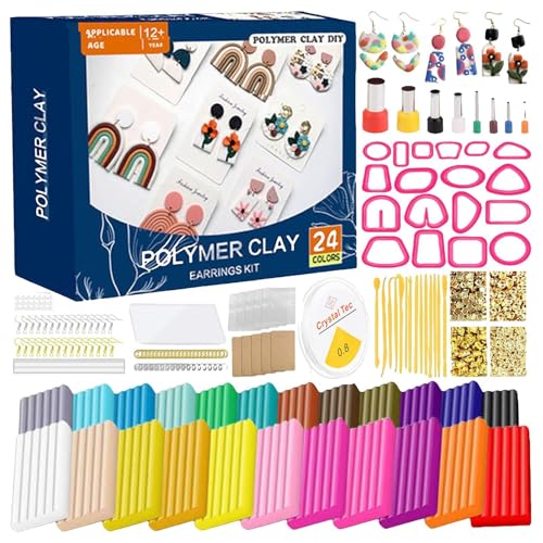 Clay Earring Making Set, Clay Earring Craft Kit, 148 x Ohrstecker-Set, Schmuckzubehör, Clay Tools für Ohrringe, Clay Tools und Ohrringe, Schmuck Making Supplies für Teen Girls von Générique