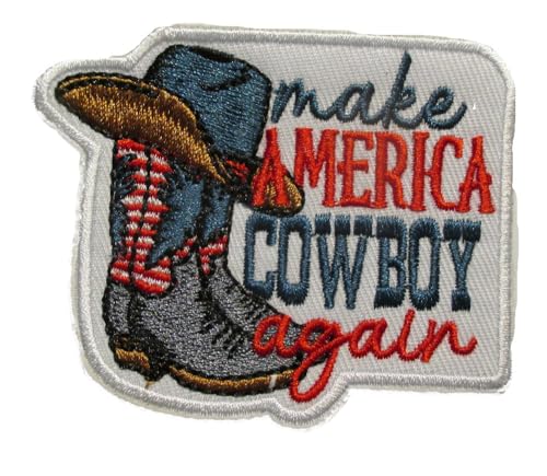 Déco-us Patch Make America Cowboy Again – 7,5 x 7 cm zum Aufbügeln Stiefel und Hut von Générique