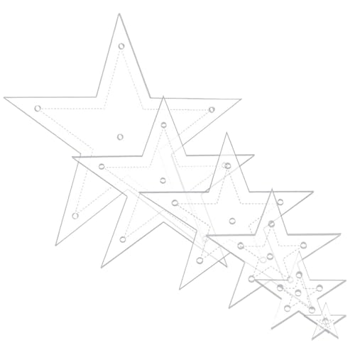 Dekorative Quilting Stencils, Acryl-Stempelschablone, Star Embroidery Template, Scrapbooking Quilt Supplies, Star Shaped Sewing Template, Acryl Craft Template, Quilting Stencils for Patchwork von Générique