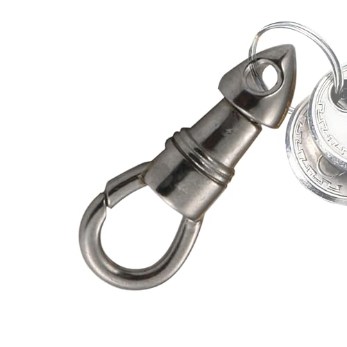 Drehbarer Karabinerhaken, drehbarer Clip – Edelstahl-Druckclip, drehbarer Schlüsselband-Karabiner mit Schlüsselanhänger, Schlüsselanhänger aus Metall für Schlüsselband-Handwerk von Générique