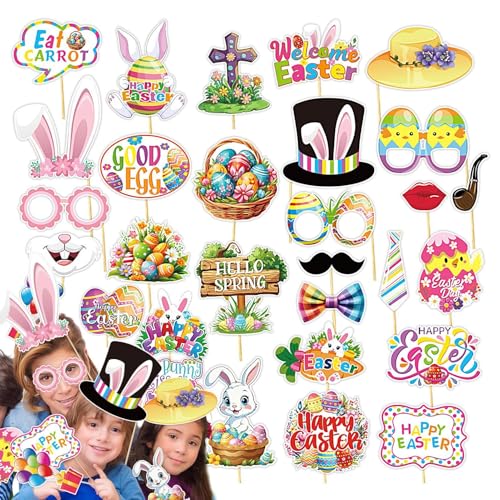 Easter Photo Booth Props, Bunny Egg Props, Holiday Photo Booth Zubehör, Easter Party Props Set, Spring Photoshoot Requisiten, Easter Party Favors, Bunny Ears Props für Fotos von Générique