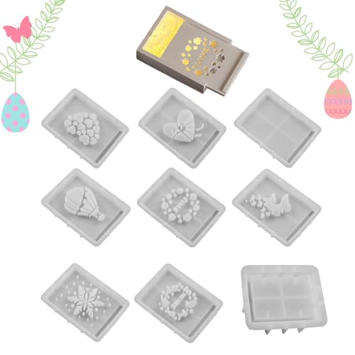 Easter Silicone Molds, Easter Plaster Molds, Epoxidharz-Formen, Easter Bunny Molds, Set mit 9 Easter Silikonformen, Easter Bunny Epoxy Casting Molds für Seife und Candle Making von Générique