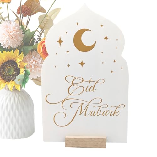 Eid Tischschild, Acryl-Tracker Datum Festival Countdown Kalender, 20 cm Star Moon Home Decor Tischschild für Eid Parties Supply, Eid Celebration Countdown Decor für Zuhause und von Générique