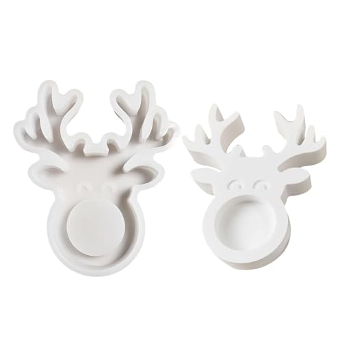 Elk Candlestick Silikonform, Elk Wiederverwendbare Candlestick Molds Resin Mold, handgemachte Silikonformen, Cement Plaster Mold, Candle Holder Mould, Epoxidharz Casting Molds for Candle von Générique