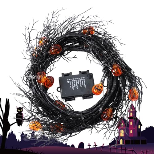 Fall Garland Lights | Pumpkin String Lights | Halloween Light Garland | Creative Door Wreath, Multipurpose Halloween Decor, Festive Wall Decoration, Autumn String Lights, Halloween Tree Garland von Générique