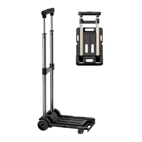 Faltbare Luggage Cart, tragbare Fahrkarte, 4-Wege-Schlittenkarte, verstellbare Handle-Karte, Heavy-Duty Utility Cart, Klappkarte, kompakte Reise-Hilfe-Karte von Générique