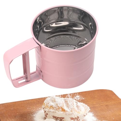 Flour Sifter, Wiederverwendbarer Netzstoff, Edelstahl, Pulver, tragbarer Backzubehör, Backen, Backen, Backen, Backpulver zum Schälen, Backen von Puder, Sifter für Kuchen, Mehlschäler für feine von Générique