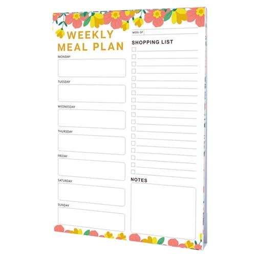 Fridge Meal Planner, Meal Planner Board, Magnetic Meal Planner Notizblock, Wochenplaner mit Grocery List, starker Magnet Meal Planner für Fridge, magnetischer Wochenplaner für die Küche von Générique