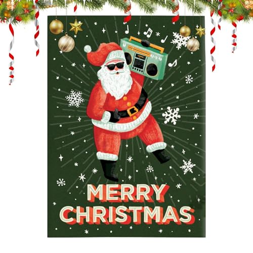 Funny Holiday Greeting Cards, Musical Christmas Cards, Positive Festive Cards, Thanksgiving and Christmas Einladungen, Merry Christmas Cards Funny, Musical Santa Blessing Message Card von Générique