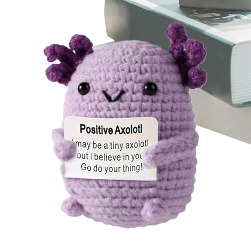 Générique Axolotl Plüschhaken, Axolotl Stuffed Tier, Axolotl Doll, niedliches Tierhäkeln, niedliches Häkeln, Kreatur, Whimsical Haken, Positive Card Doll von Générique