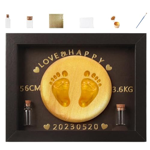 Générique Baby Casting Kit, Baby Handprint Keepsake, Baby Footprint Kit, Holz Baby Casting Frame, Baby Keepsake Souvenir, Baby Hand und Fußball, Baby Casting Kit, Handprint Bilderrahmen für Baby von Générique