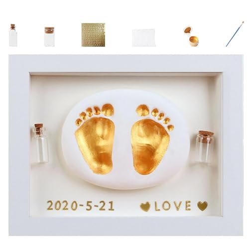 Générique Baby Casting Kit, Baby Handprint Keepsake, Baby Footprint Kit, Holz Baby Casting Frame, Baby Keepsake Souvenir, Baby Hand und Fußball, Baby Casting Kit, Handprint Bilderrahmen für Baby von Générique