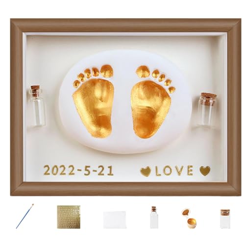 Générique Baby Casting Kit, Baby Handprint Keepsake, Baby Footprint Kit, Holz Baby Casting Frame, Baby Keepsake Souvenir, Baby Hand und Fußball, Baby Casting Kit, Handprint Bilderrahmen für Baby von Générique