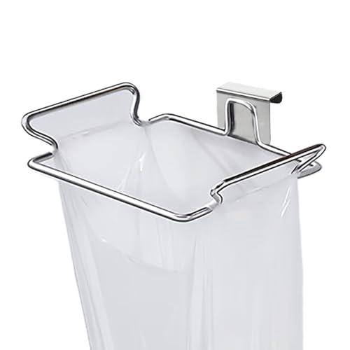 Générique Cabinet Door Bag Holder, Edelstahl Waste Bin Bracket, Trash Bag Holder, Space Saving Organizer, Easy Install for Home Kitchen, Desk, Family and Offices, 170 g von Générique