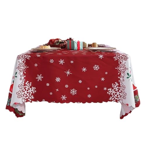 Générique Christmas Table Cloth, Pattern Tablecloth, Rectangular Christmas Table Cover, Water-Resistant Holiday Table Cloth, Christmas Tablecloth for Dining Tisch, Holiday Table Cloth Indoor Outdoor von Générique