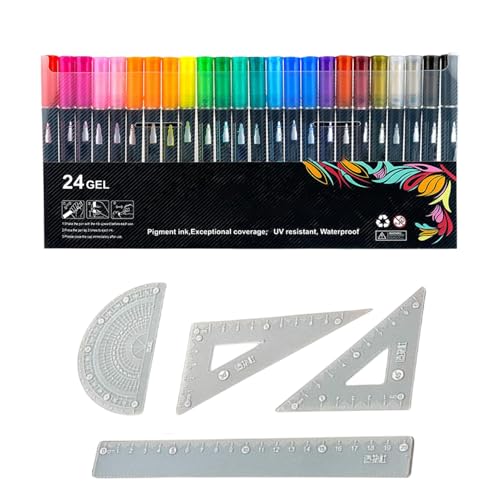 Générique Doppelt linierte Marker, Outline Drawing Pens, Shimmer Markers Set, Squiggles Marker Set, Double Lined Outline Markers Set with Squiggles Shimmer Drawing Pens and Ruler for Art, Writing von Générique