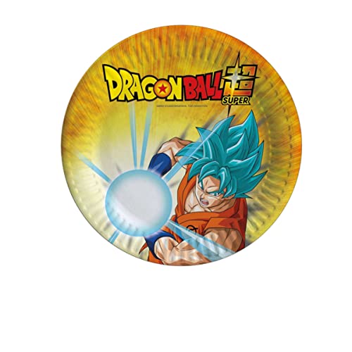 GIOCOPLAST NATALE S.P.A Dragon Ball Super-Pappteller-Set 8 Stück bunt 18 cm von giocoplast