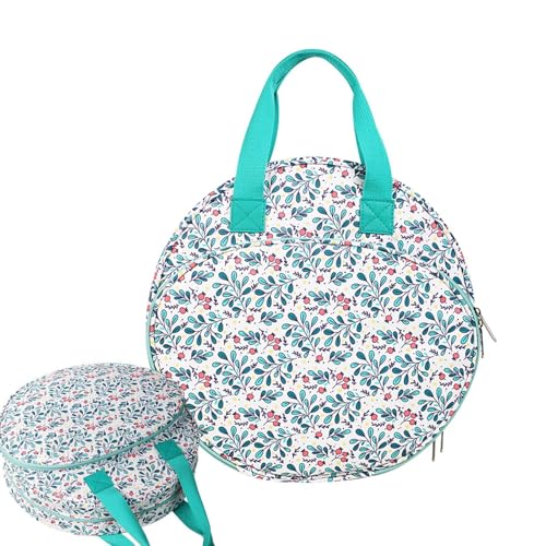 Générique Embroidery Case Organizer, Round Embroidery Supplies Tote Bag, Multi-Pocket Knitting Bag for Beginners, Portable Craft Storage for Sewing, Strong Polyester von Générique