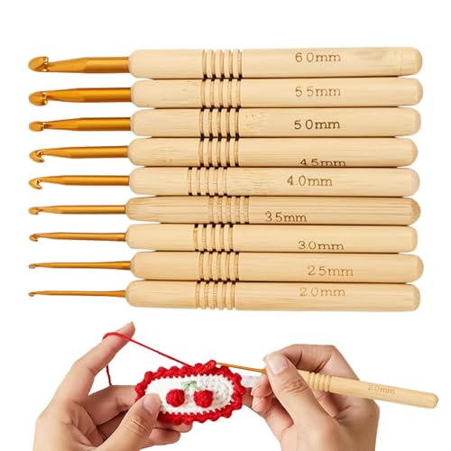 Générique Entzückende Häkelnadeln, Yarn Häkelnadeln, 9 x ergonomische Häkelnadeln, Häkelnadeln, Häkelnadeln, Häkelnadel-Set für Anfänger, Weave Yarn Knitting CKit für Anfänger, Knitter, Großmütter von Générique