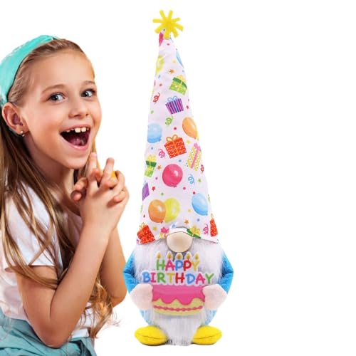 Générique Geburtstagszwerg | niedlicher Geburtstagszwerg | Geburtstagsdekoration für Haus und Wohnzimmer | Geschenke für Kinder | Tischschmuck Geburtstag aus Plüsch GNOME von Générique