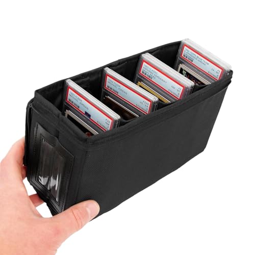 Générique Graded Card Case, Foldable Card Deck Holder, 3 Internal Dividers for 30 Sports Trading Cards, Light Duty Storage Box, Protective Organizer for Graded Collection von Générique